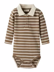 Lil' Atelier Limia långärmad baby body – Kangaroo Turtledove