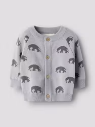Lil' Atelier Lulio stickad baby cardigan – Sleet