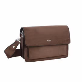 Ulrika Design Suede Crossbody Boxväska Mörkbrun – mockaliknande axelväska