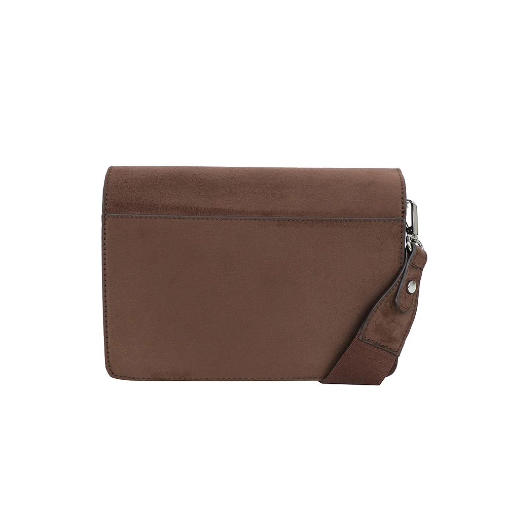 Ulrika Design Suede Crossbody Boxväska Mörkbrun – mockaliknande axelväska