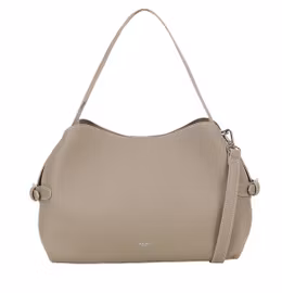 Ulrika Design Structured Handväska Taupe – stilren väska med axelrem
