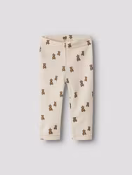 Lil' Atelier Nilo Nun leggings i TENCEL™/merinoull – Turtledove Teddy Bear