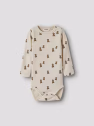 Lil' Atelier Nilo Nun body i TENCEL™/merinoull – Turtledove Teddy Bear