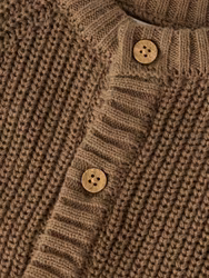Lil' Atelier Emlen stickad cardigan – Brun Shitake