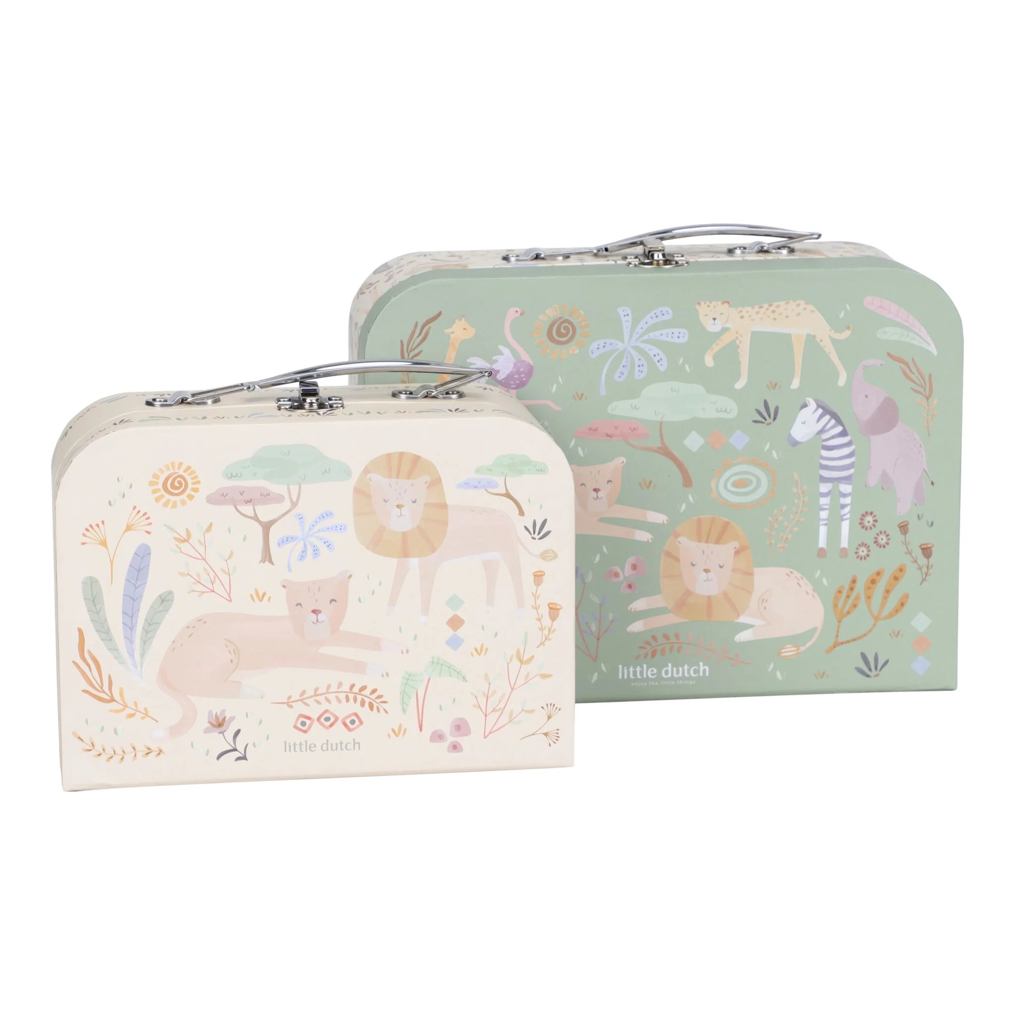 Little Dutch Koffertset Safari Friends – Grönt resväskeset