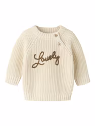 Lil’ Atelier Emlen stickad babytröja – Turtledove Lovely