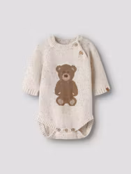 Lil' Atelier Galto Ria stickad babybody – Turtledove Teddy