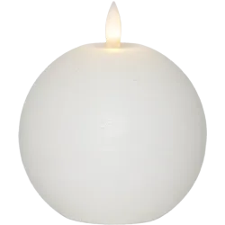 LED-blockljus Flamme Rustic – vitt klotljus 11,5 cm