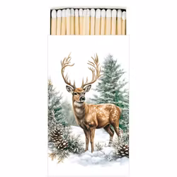 Winter Stag White – tändstickor med hjortmotiv