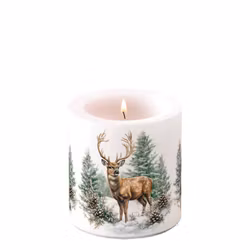 Winter Stag White – litet dekorljus med hjortmotiv