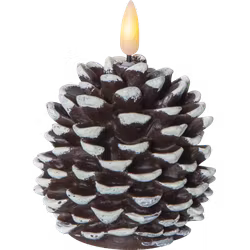 LED-blockljus Flamme Cone – brun, 10,5 cm