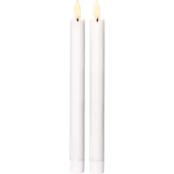 LED-antikljus 2-pack Flamme – vit, 25 cm