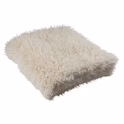 Curly offwhite pläd i fuskpäls 120x150 cm – Fondaco