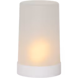 LED-blockljus Flame Candle – vit, 14,5 cm
