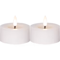 LED-värmeljus 2-pack Flamme Flow – vit, 7 cm
