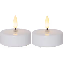 LED-värmeljus 2-pack Flamme – vit, 5,5 cm