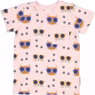 T-shirt Bambu Cool Cats Rosa - Geggamoja