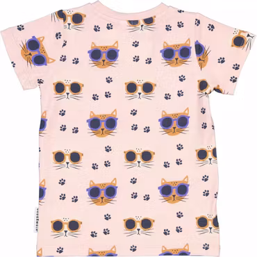 T-shirt Bambu Cool Cats Rosa - Geggamoja