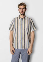Eli S/S shirt Ecrue/Blue striped - Clean Cut Copenhagen