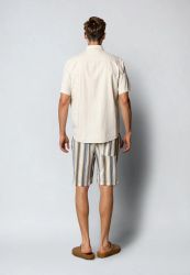 Barcelona Eli Shorts Ecru/blue - Clena Cut Copenhagen