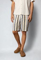 Barcelona Eli Shorts Ecru/blue - Clena Cut Copenhagen
