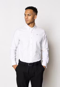 Oxford Stretch Plain L/S White - Clean Cut Copenhagen