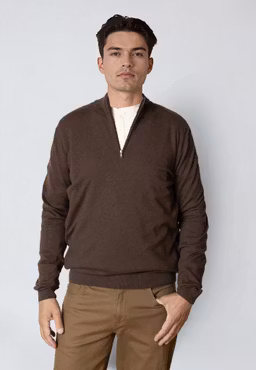 Claude half zip knit Brown - Clean Cut Copenhagen