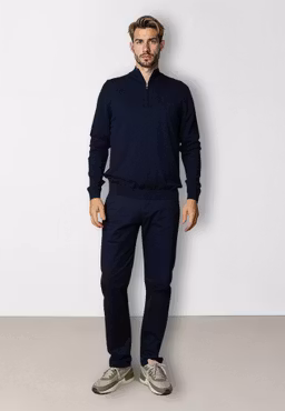 Claude half zip knit navy- Clean Cut Copenhagen