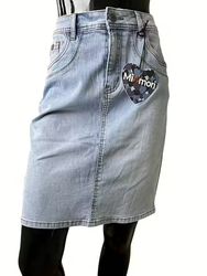 Denim skirt-53cm