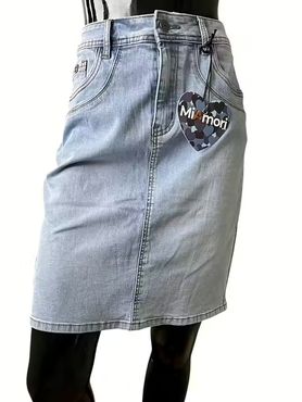 Denim skirt-53cm