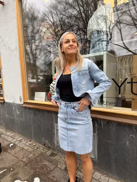 Denim skirt-53cm
