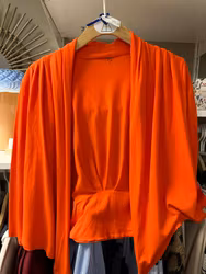Cardigan/kofta i öppen modell – orange