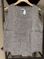 Grått linne i grovt linnetyg strl L