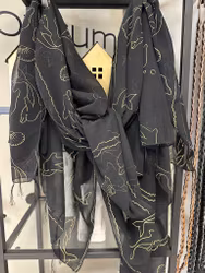 Scarf/halsduk med fransar