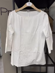 Vit stretchig topp i trikåmaterial stl L