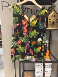 Linne med blommor och fåglar stl S