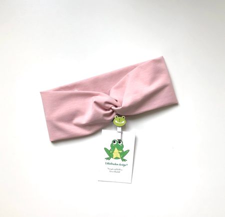 Pannband Twist, tyg Enfärgat Puderrosa