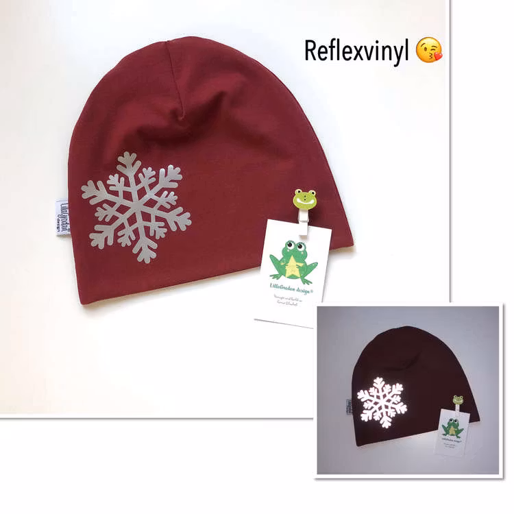 Motivmössa - Snöstjärna, motiv 17, reflexvinyl, höger sida