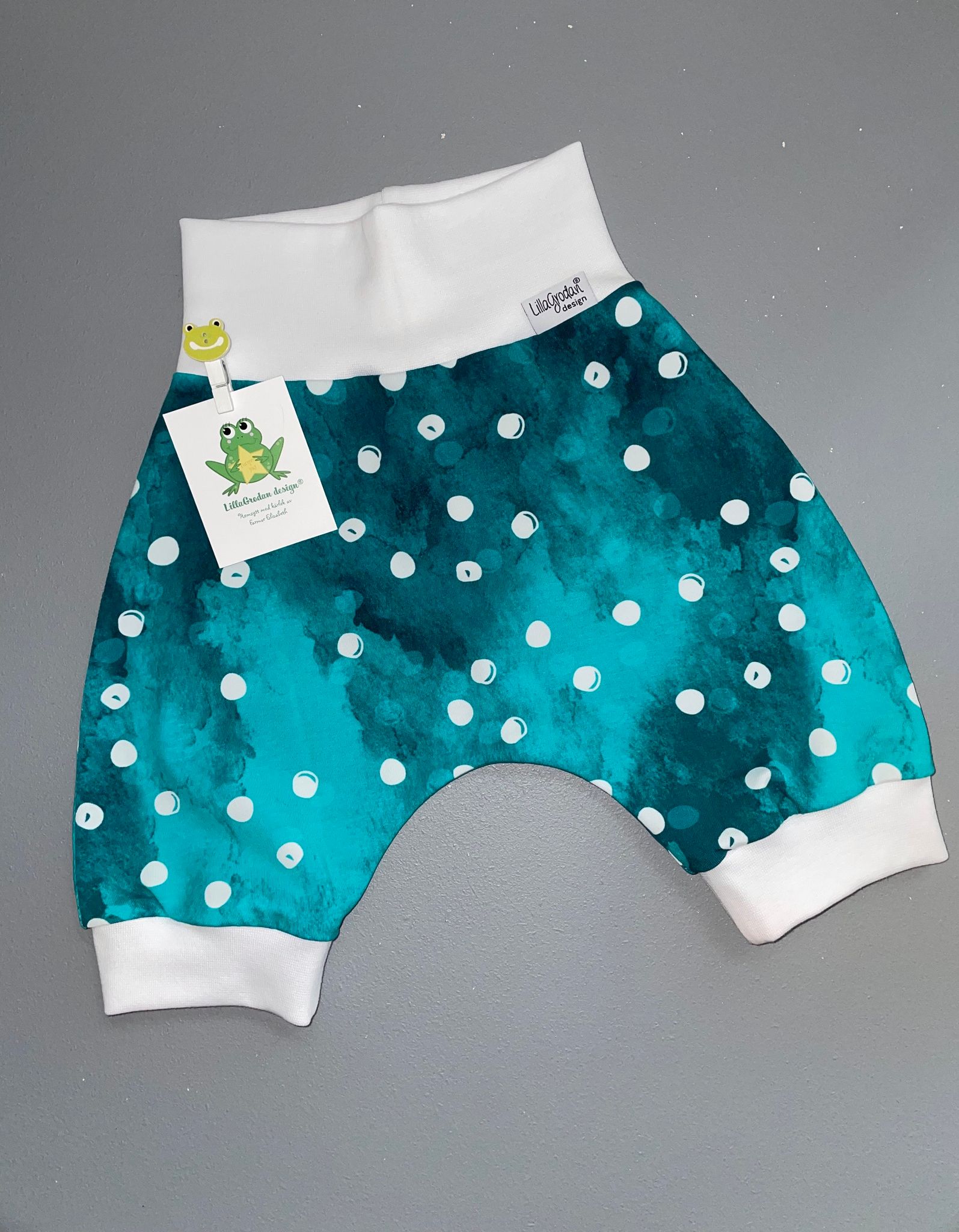 Baggyshorts, strl 86/92 - Dots Turkos