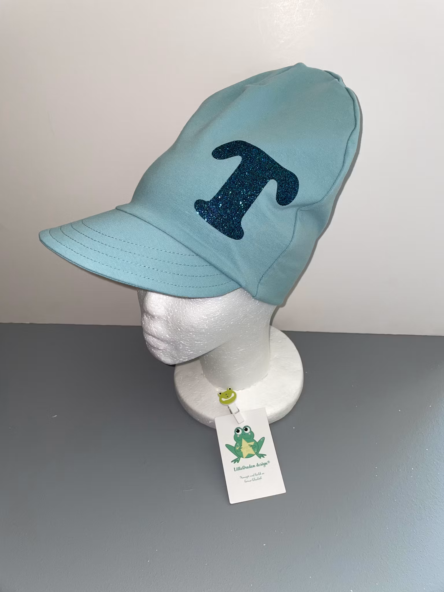 Bokstavsmeps, glitter Blågrön, typsnitt 1