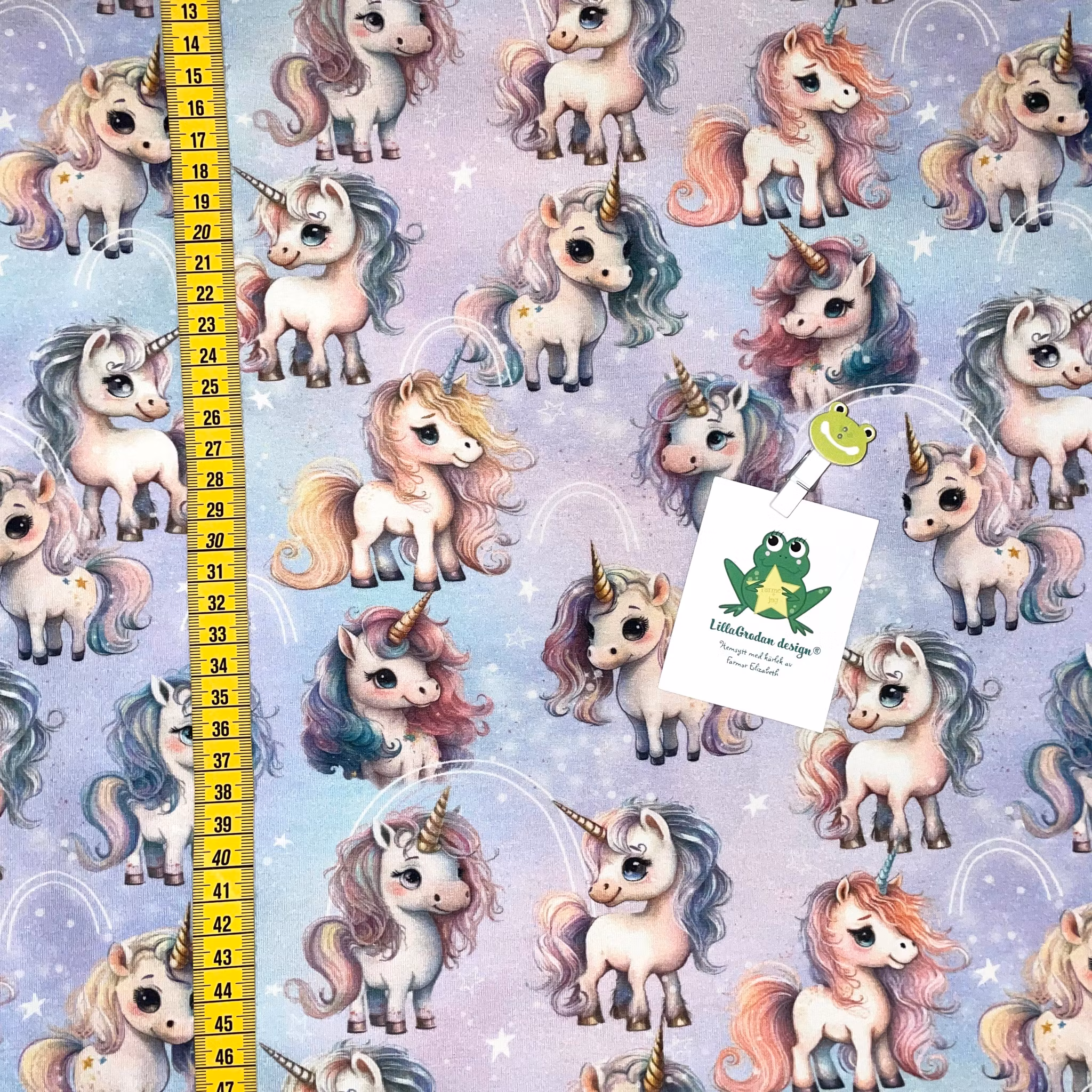 Tyg Enhörningar Stjärnor #679