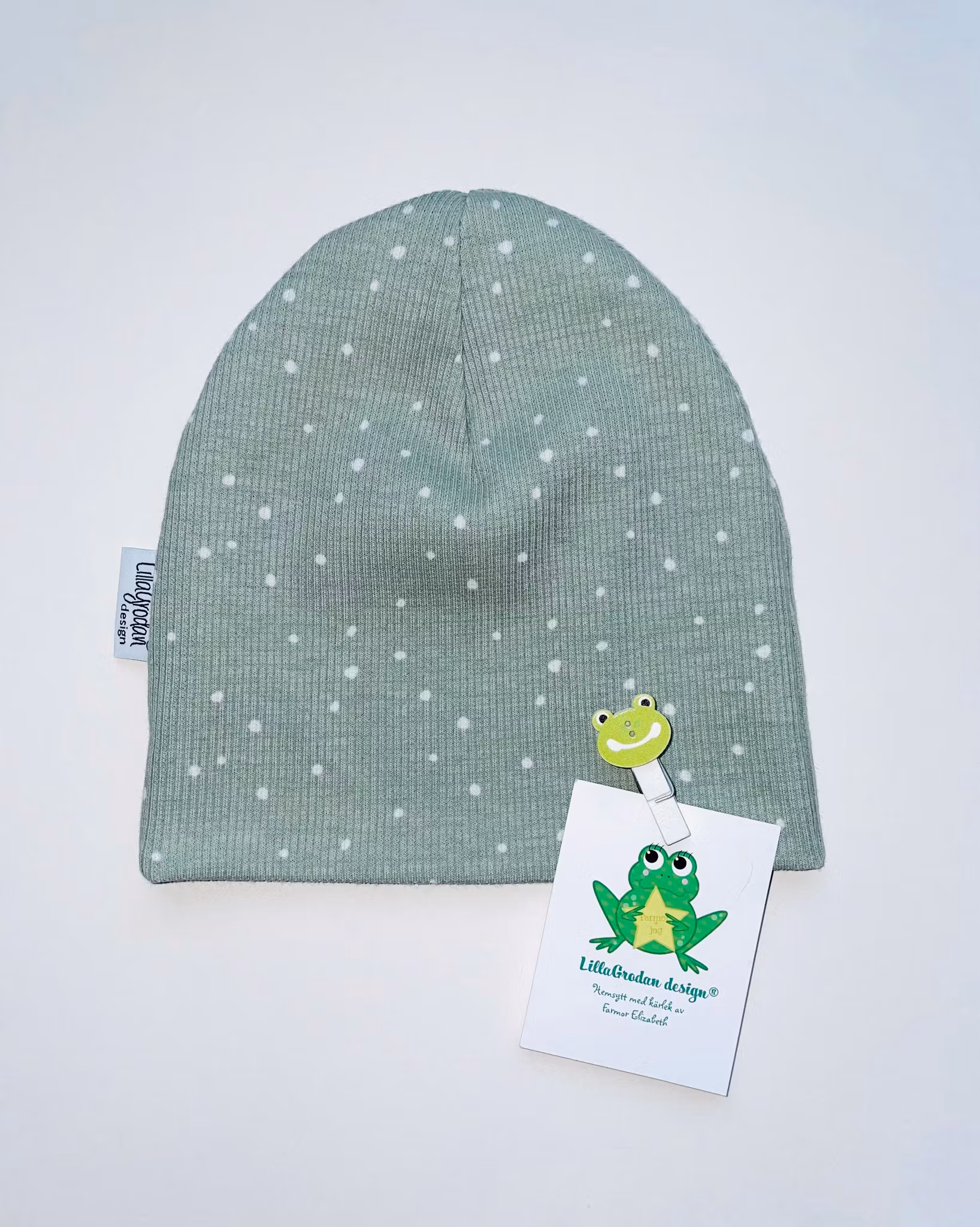 Mössa Strl 38/40, Miniprick salviagrön