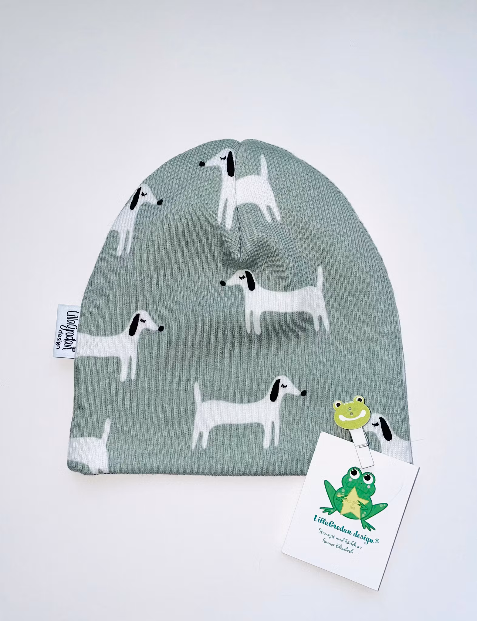 Mössa Strl 42/44, Hundar, salviagrön