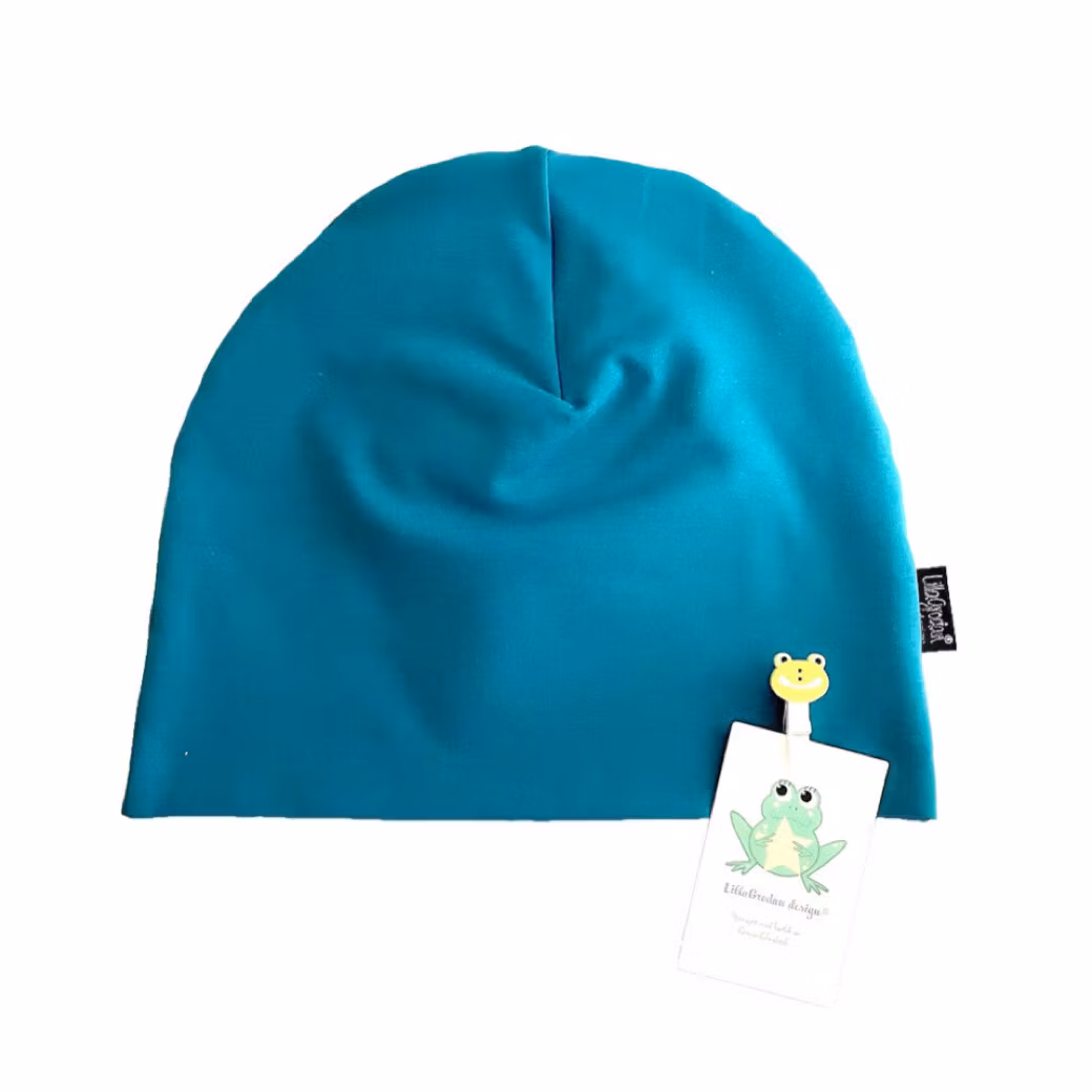 Enfärgat Ljus Petrol - Mössa