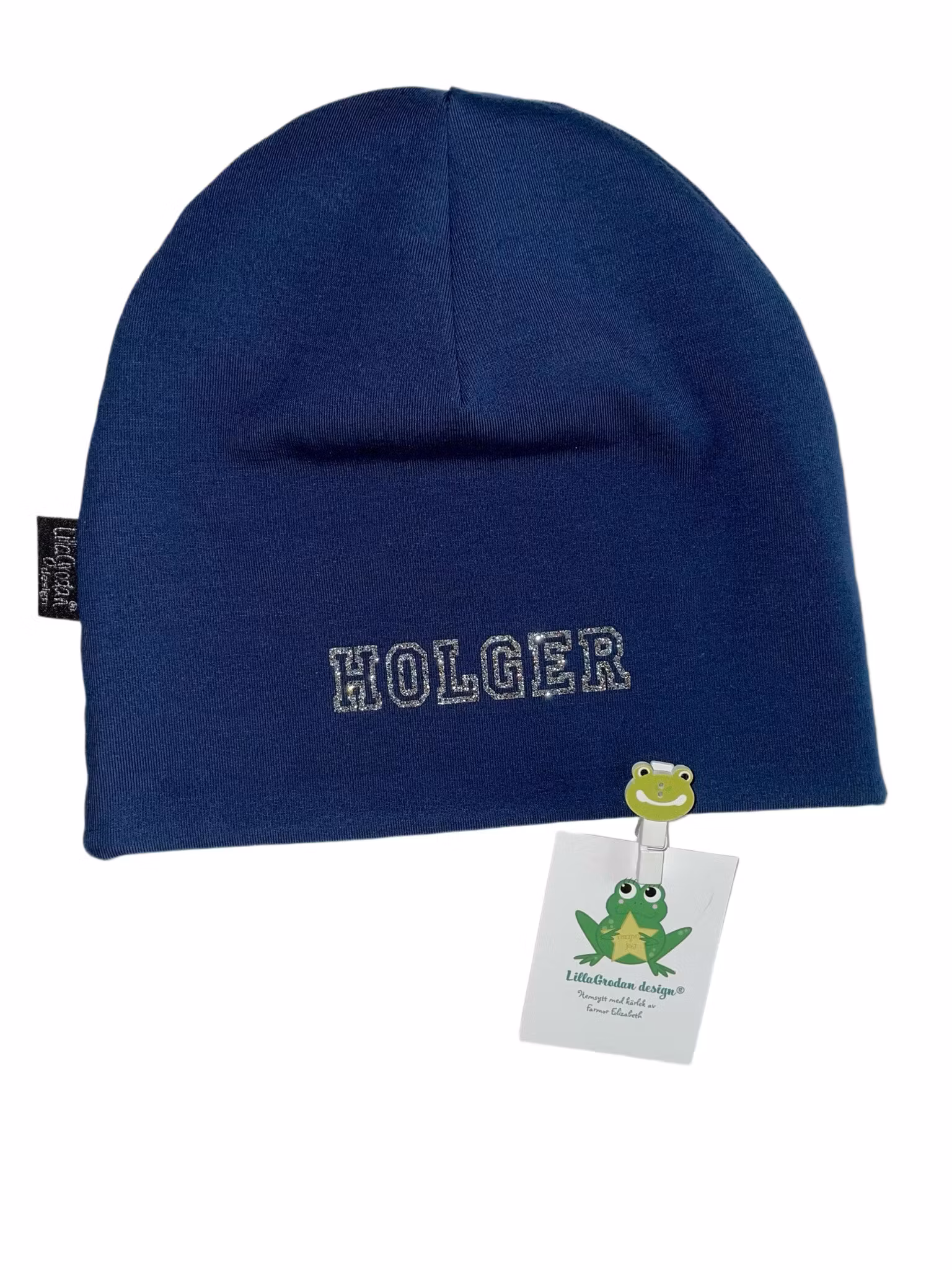 Namnmössa med typsnitt 12, glittervinyl Ljus Confetti