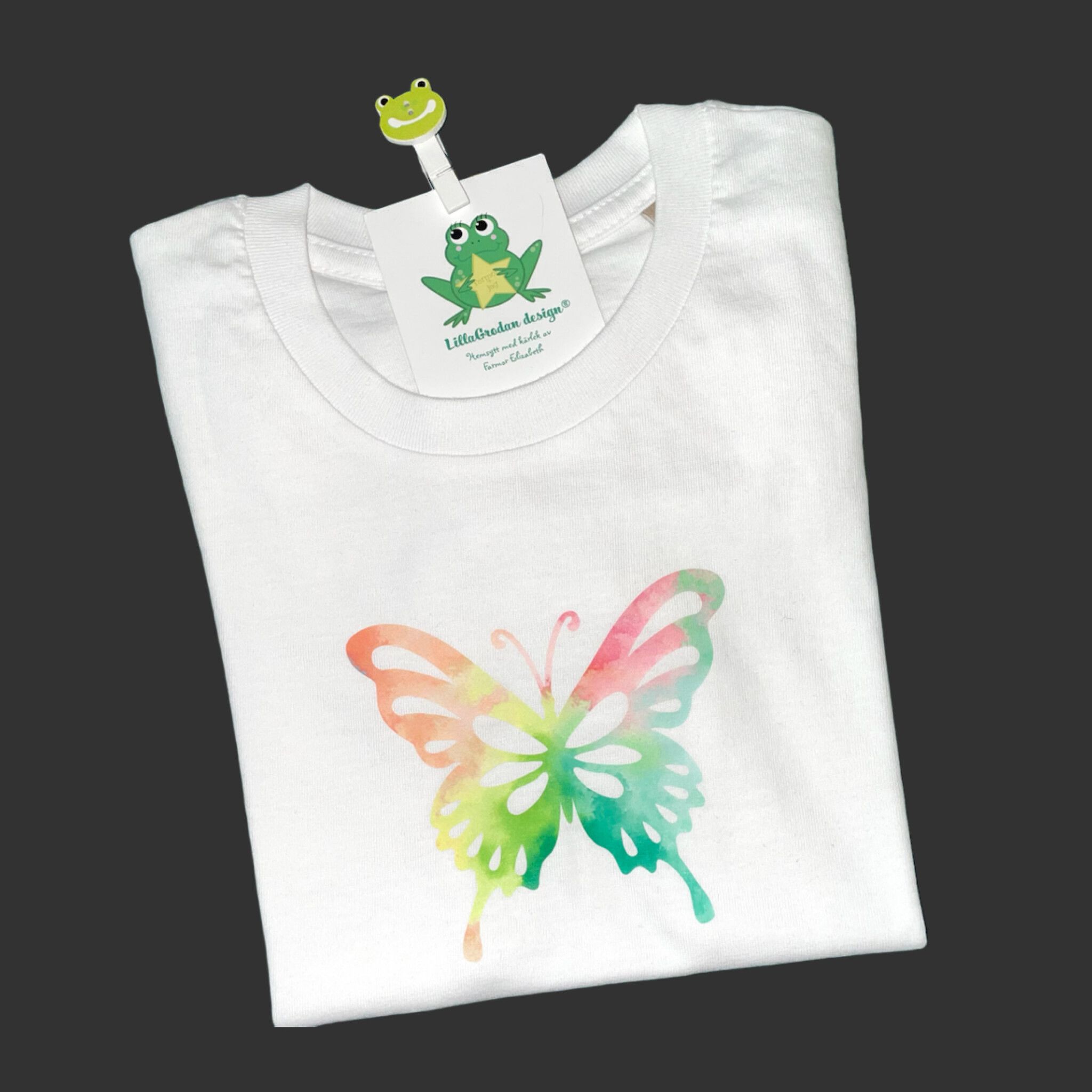 T-shirt med Fjäril, strl 2 år