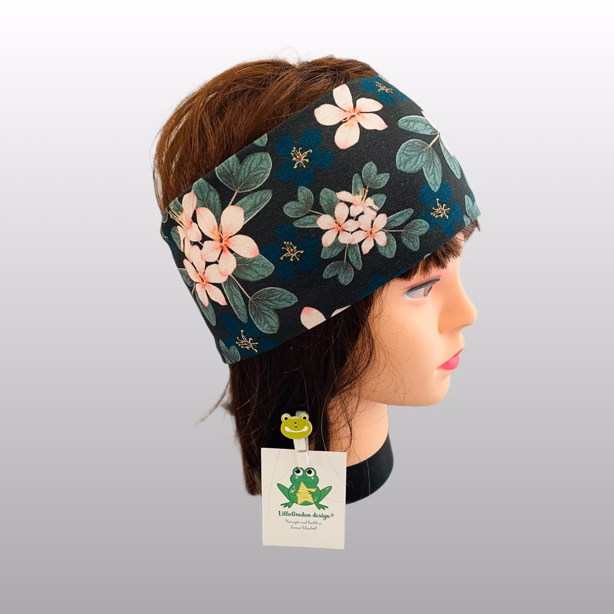 Pannband i tyg Körsbärsblommor, höjd 10cm