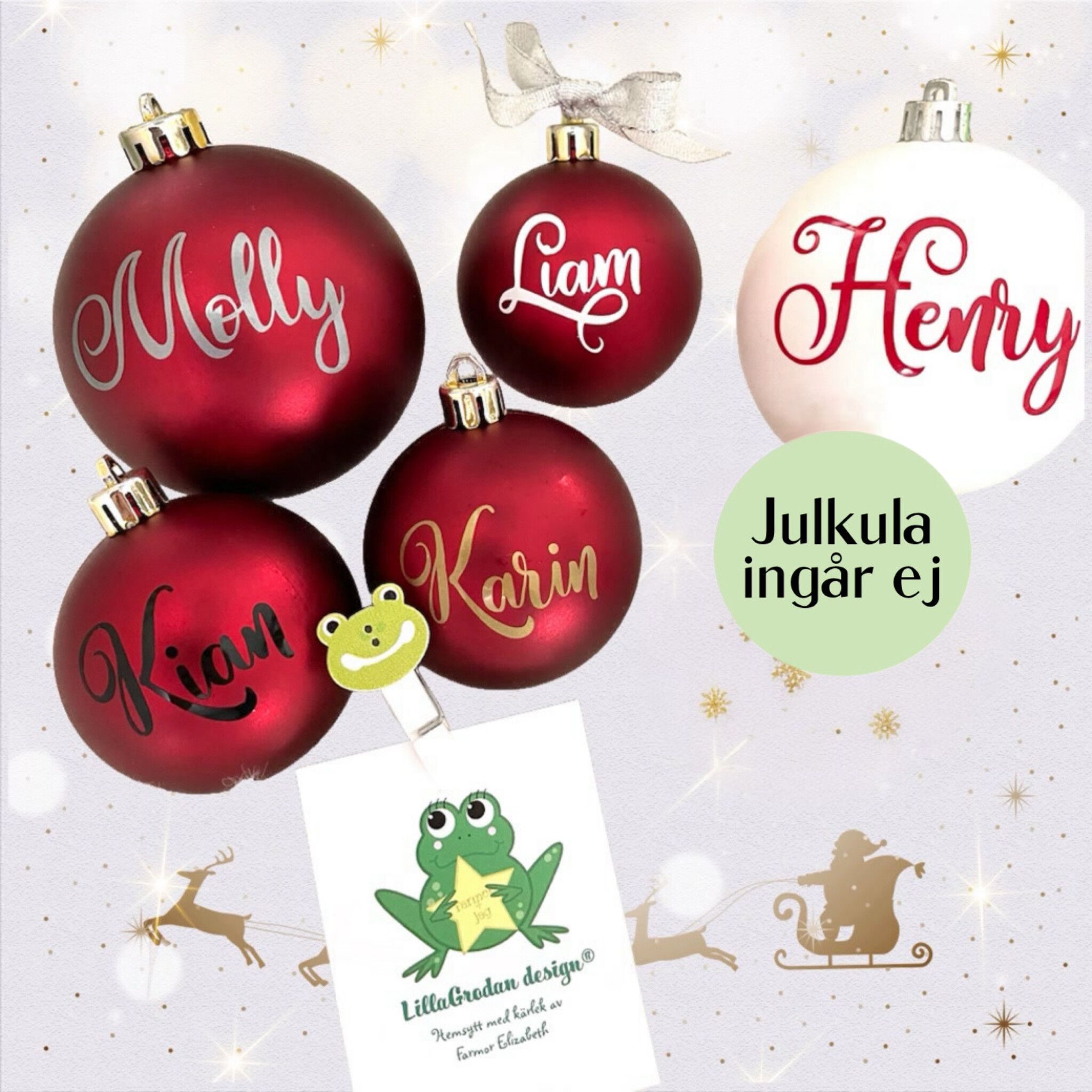 Namn/Ord till Julkula - Textdekal