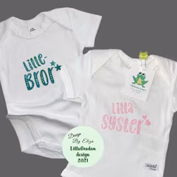 Body - lillebror/lillasyster, hjärtan/stjärnor