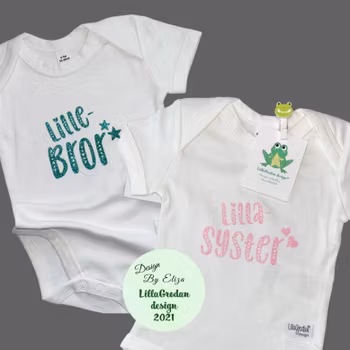 Body - lillebror/lillasyster, hjärtan/stjärnor